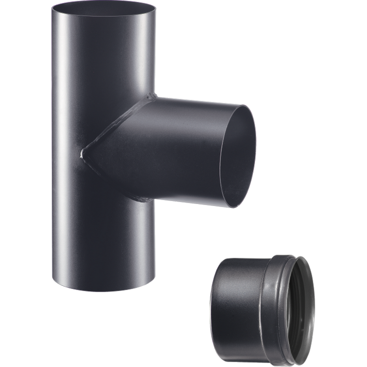 Kit Tubi Per Stufa A Pellet - Diametro 80mm, Acciaio Smaltato Nero, Spessore 1.2mm, Include Tee, Curva 90°, Fascette